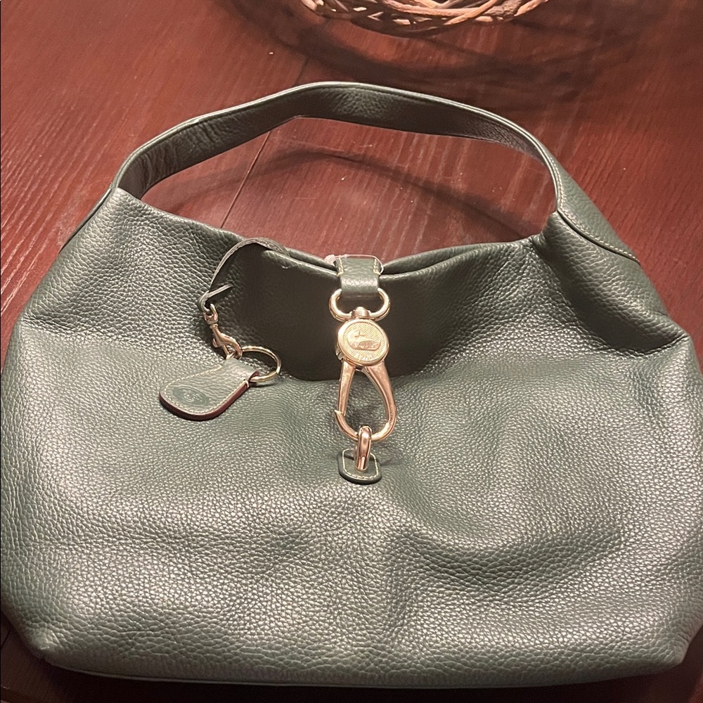 Dooney & Bourke Green Leather Hobo with Gold Hardware